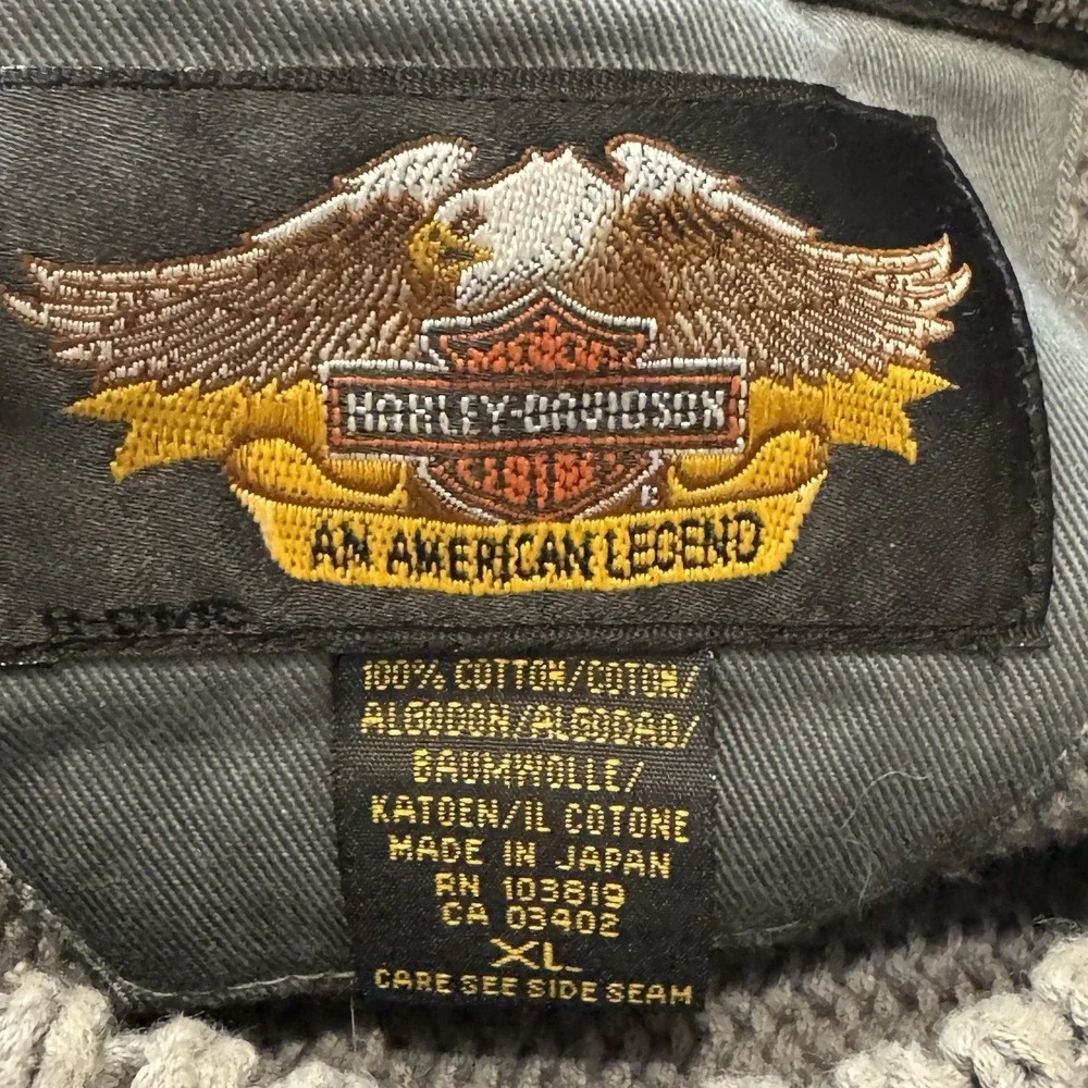 Harley Davidson Vintage Gray Knit Men's Sweater Size‎ XL Y2K Motorcycle